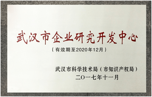 热烈庆祝我公司被认定为“武汉市企业研究开发中心”